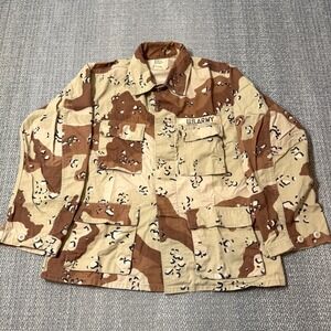 Vintage US Army Chocolate Chip Desert Camouflage Combat Shirt Jacket DBDU Medium